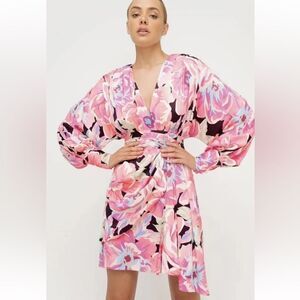 Stunning Sheike Fire Island dress with button sleeves floral pattern aus 12